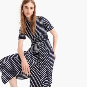 J.crew collection silk shirtdress in stripe